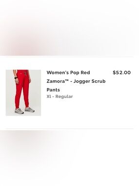 Figs Women's Pop Red Jogger Scrub Pants